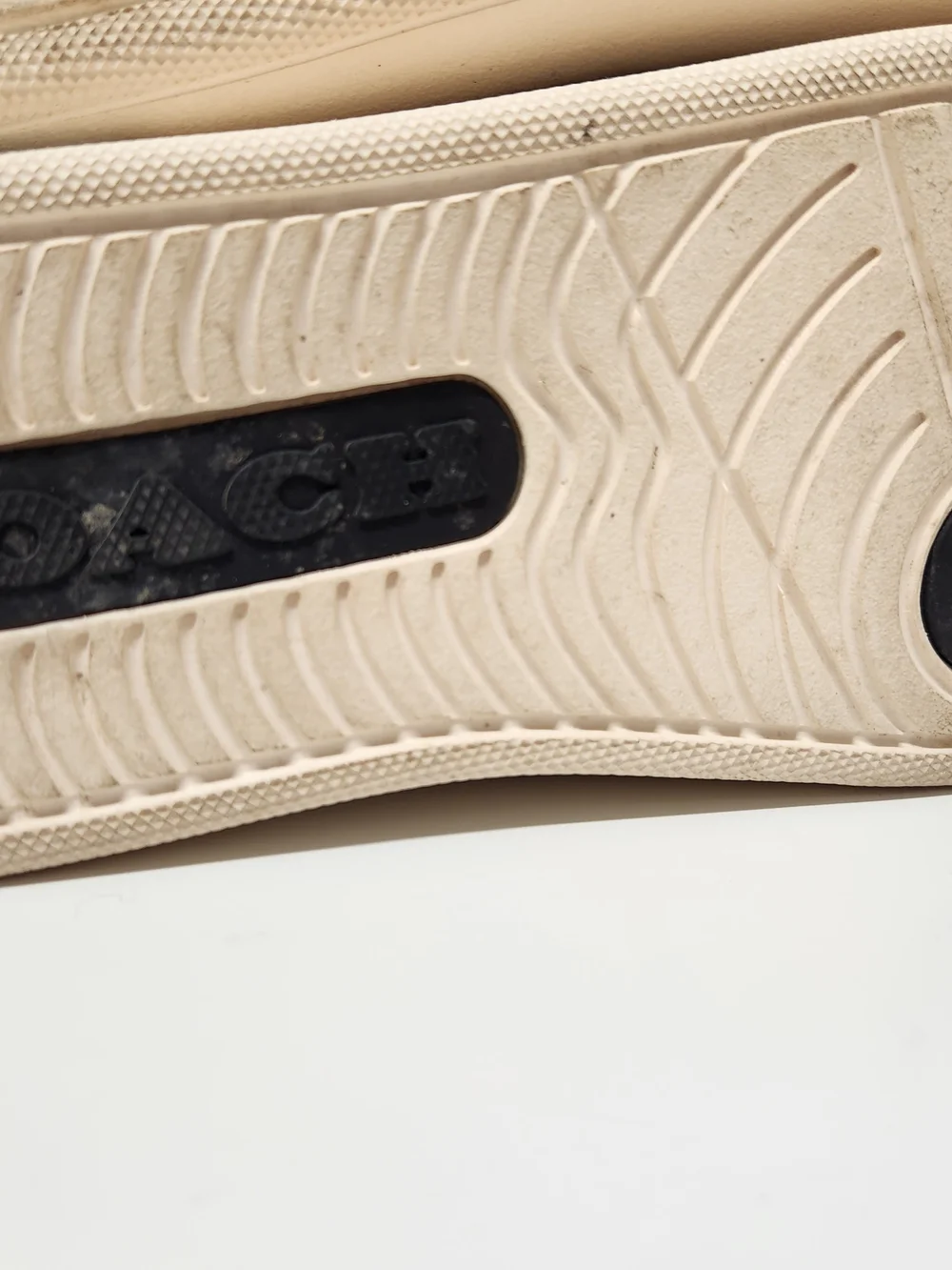 Coach Black Signature Leather Low-Top Sneakers with Cream Sole